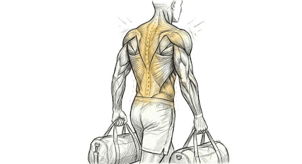 Anatomische Illustration — Rückenmuskulatur
